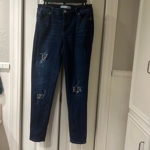 Distressed Denim Jeans, Size 10